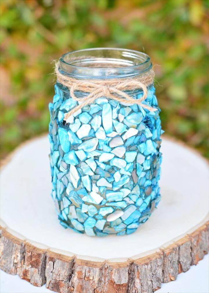 DIY Wedding Centerpieces - Beach Inspired Mason Jar Centerpiece - Do It Yourself Ideas for Brides