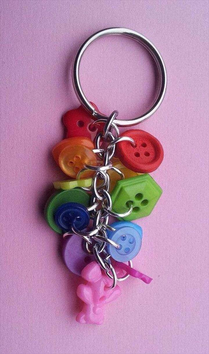 Cute button keychain idea