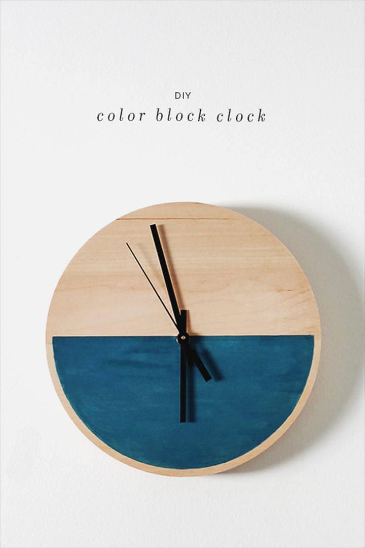 Color Block Clock DIY Tutorial