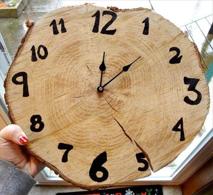 diy clock, handmade clock, diy wood working clock