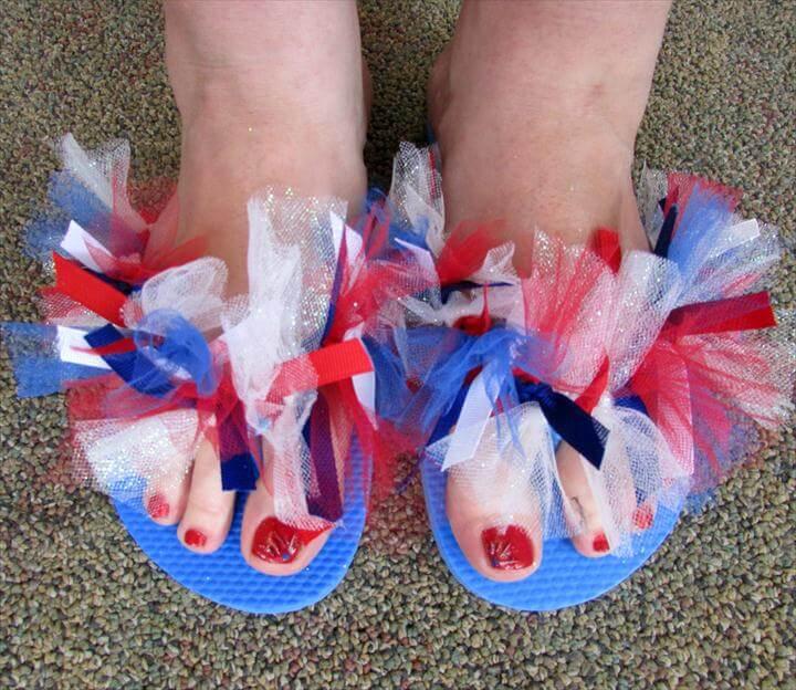 Tied Ribbon Tutu Flip Flops Tutorial