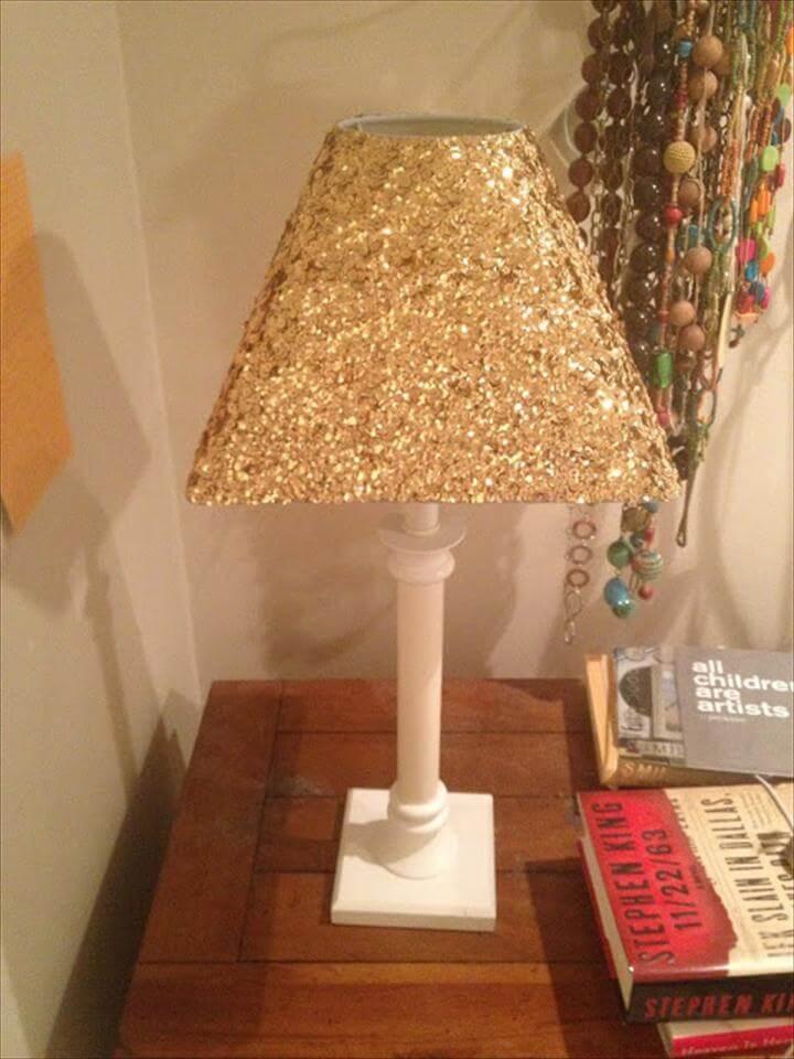 glitter lamp, diy lamp, room decor