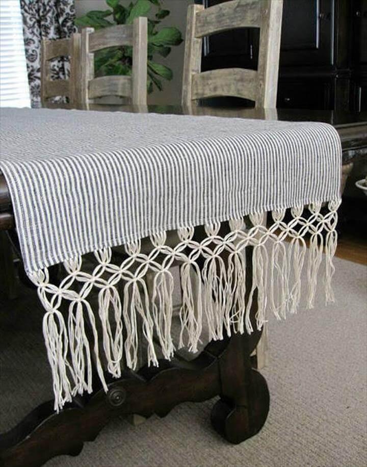 Macrame Fringe Table Runner