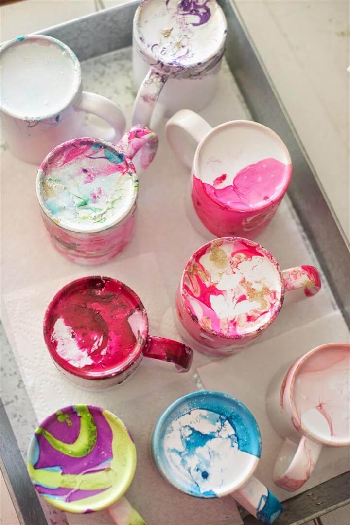 diy marble mugs, mug design