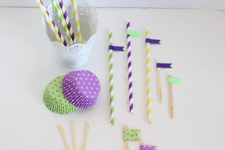 DIY Paper Straw and Cupcake Topper Embellishment Ideas