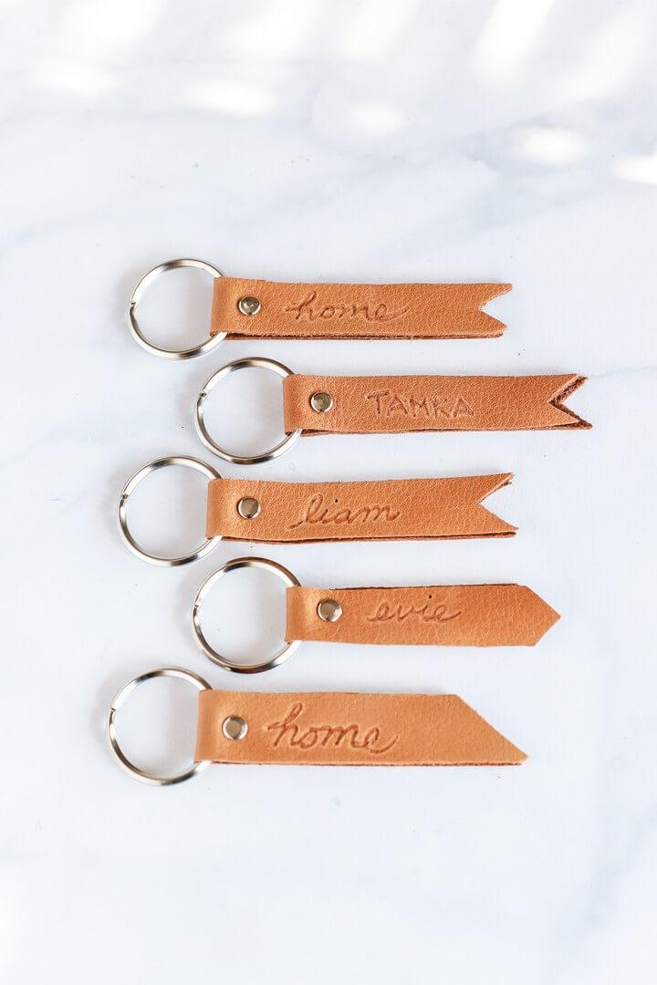 DIY Personalized Leather Keychains