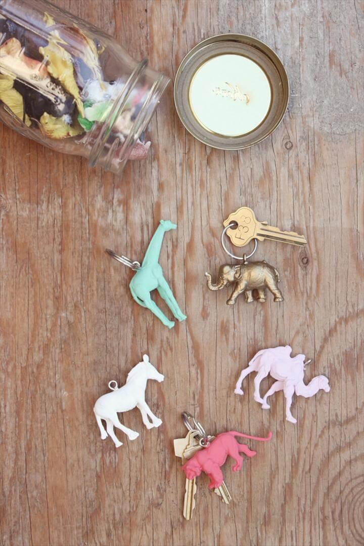 DIY Plastic Animal Key Chains