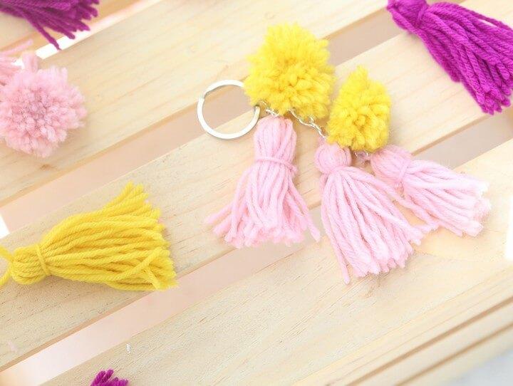 DIY Pompom and Tassel Keychains