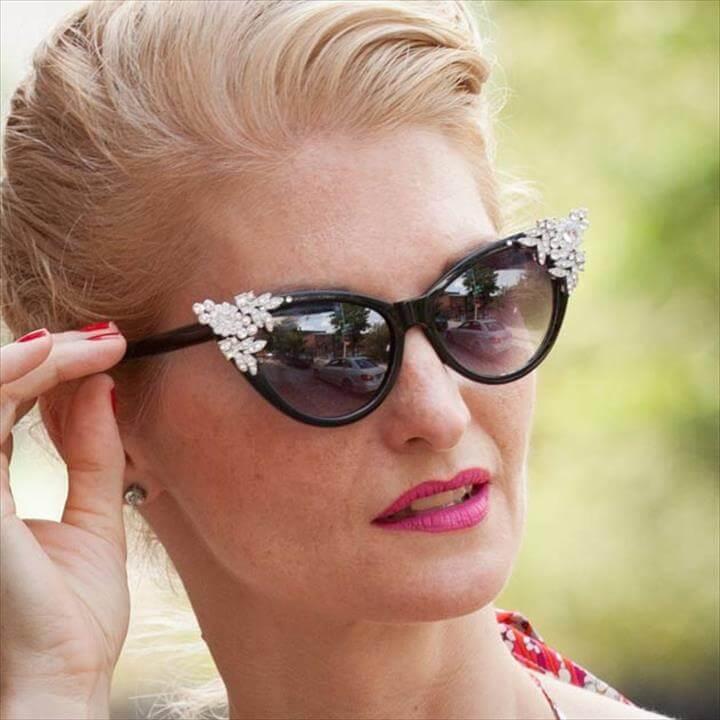DIY Sunglasses Makeovers DIY Rhinestone Sunglasses