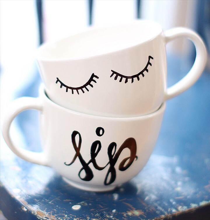 diy mugs, sharpie mug