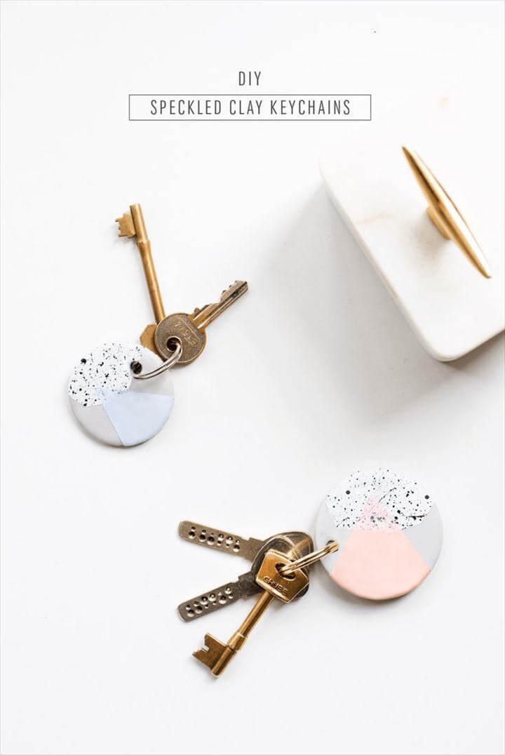 DIY Speckled Clay Keychains