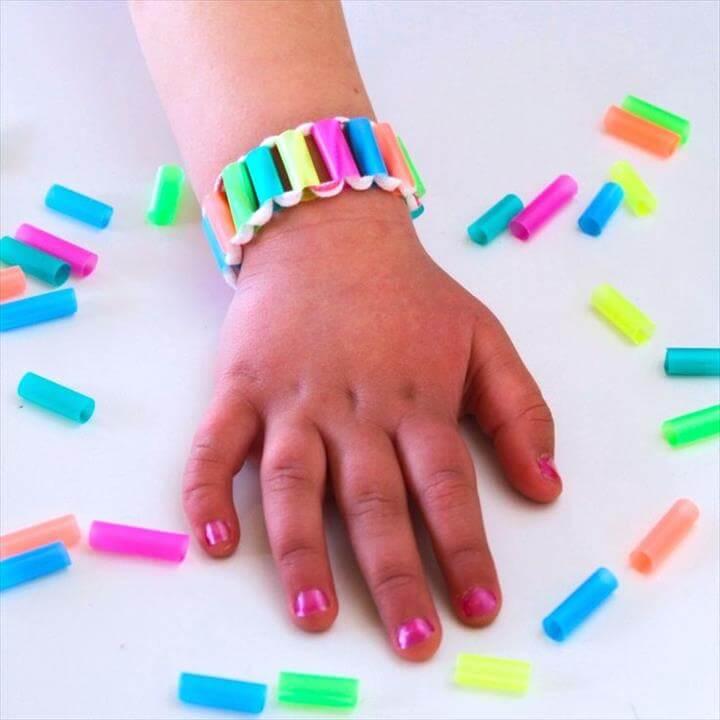 Drinking Straw Bracelet.