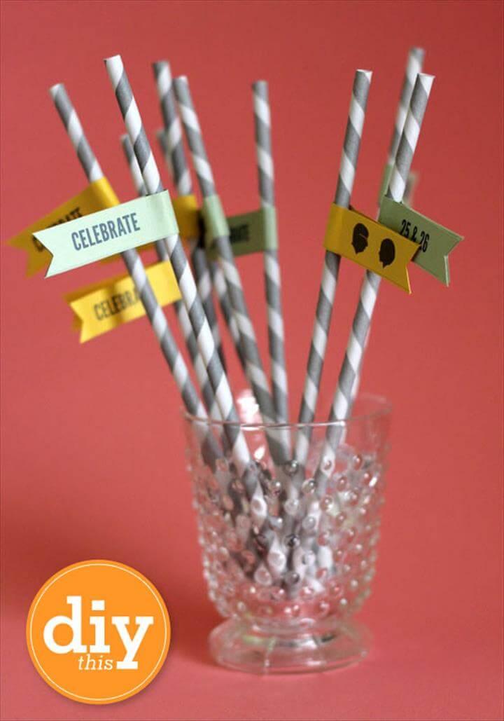DIY Paper Straw Flags