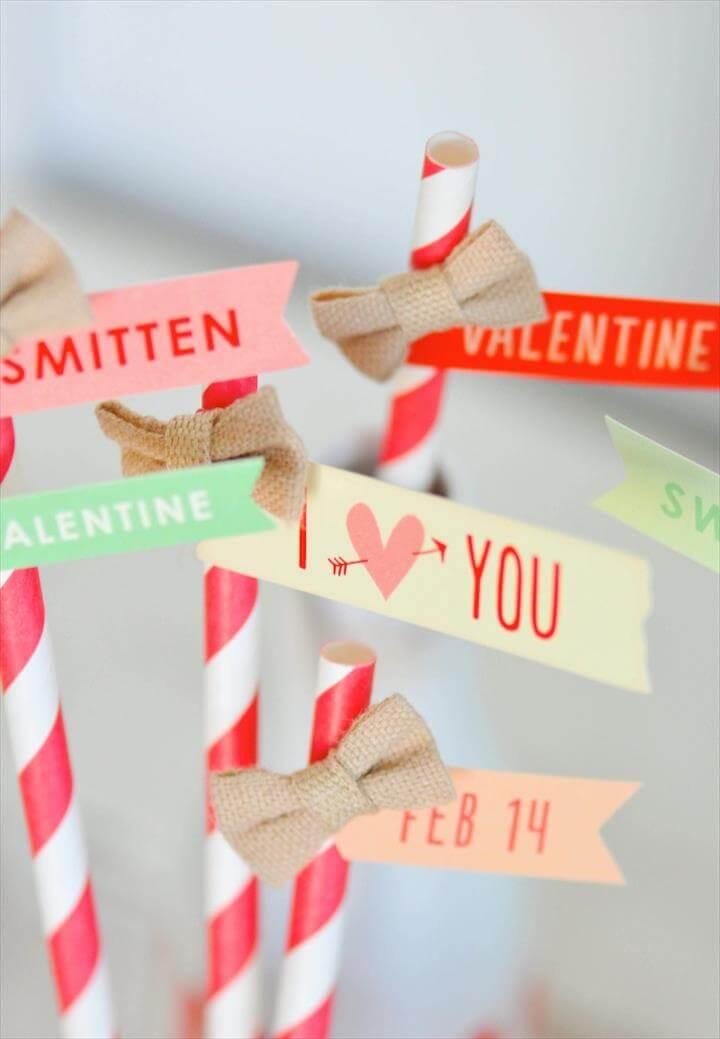 Valentine's Day straws