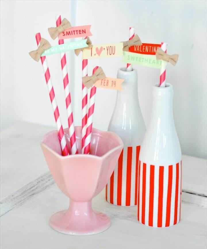 Valentine's Day straws