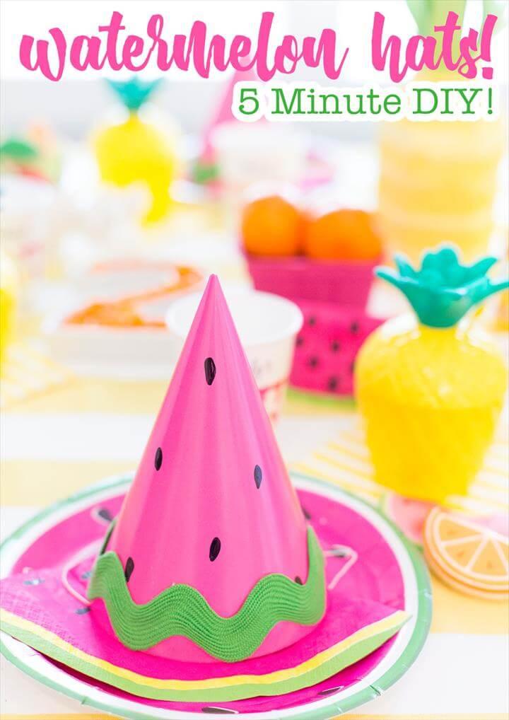 DIY Watermelon Party Hat! Twotti Fruity Themed