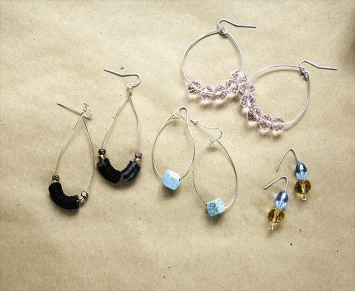 wire earrings, diy earrings
