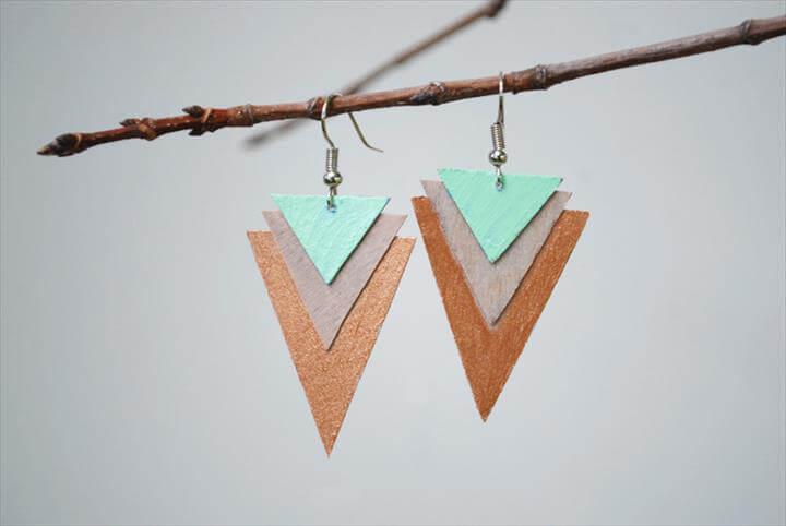 earrings, triangle earrings