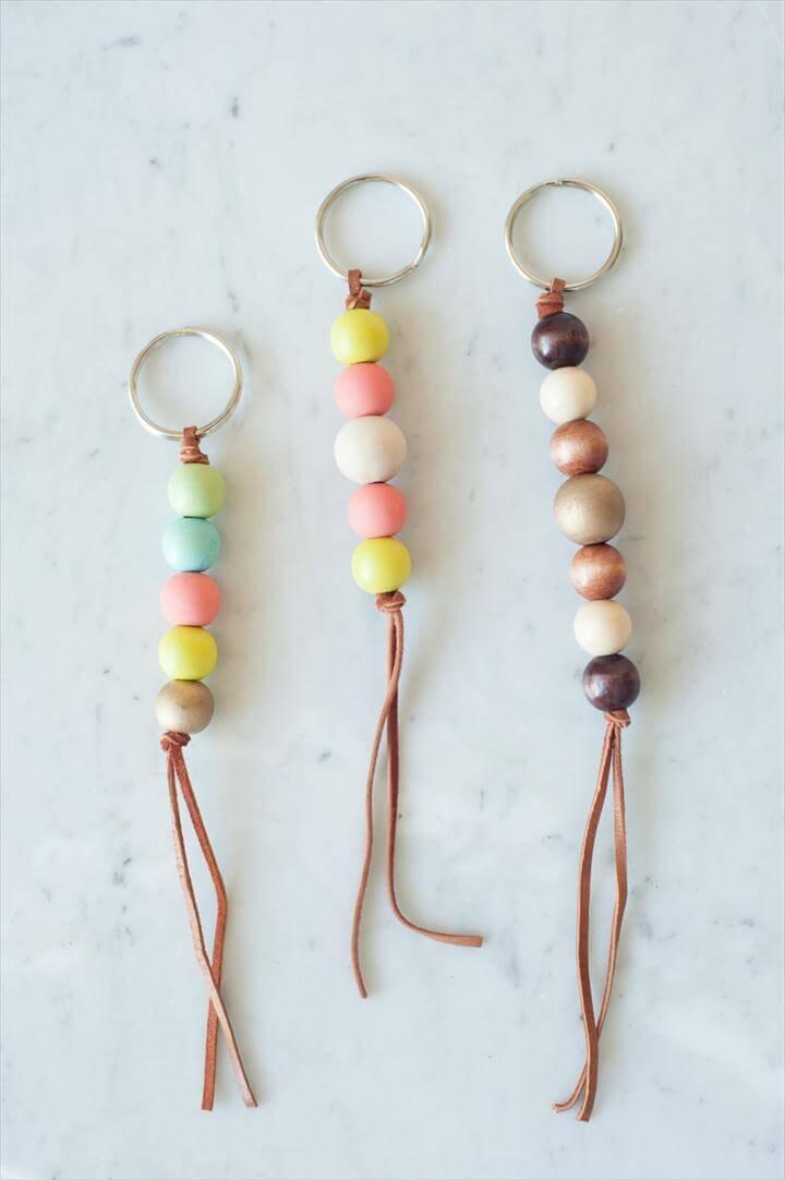 DIY Wooden Bead Keychain