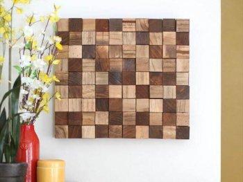 Create this wooden mosaic wall art