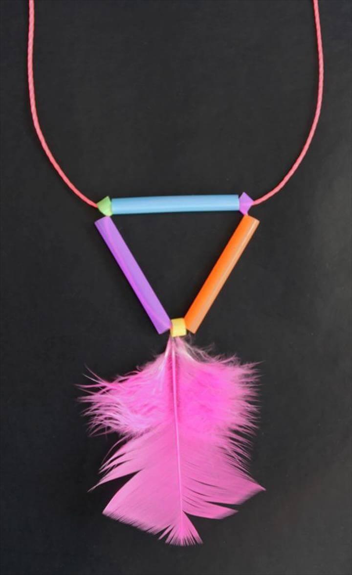 Shoelace & Straws Necklace