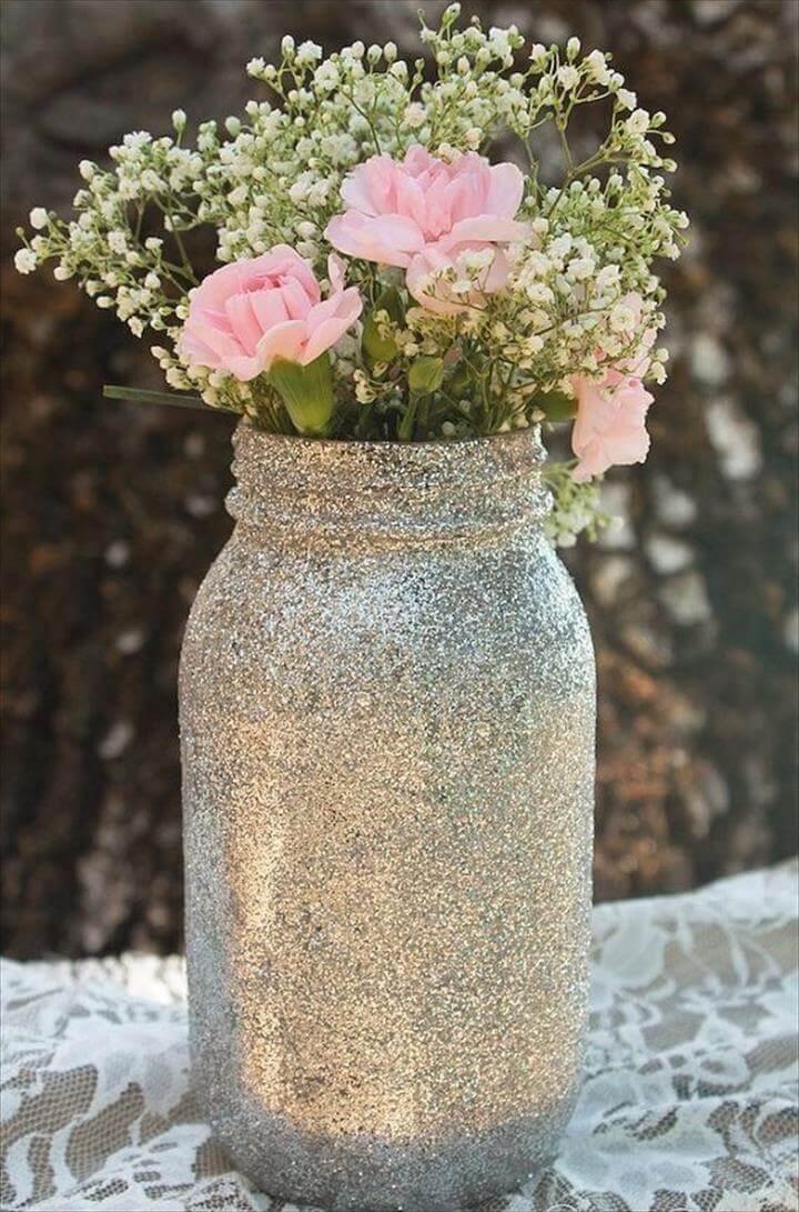 nice glitter mason jars