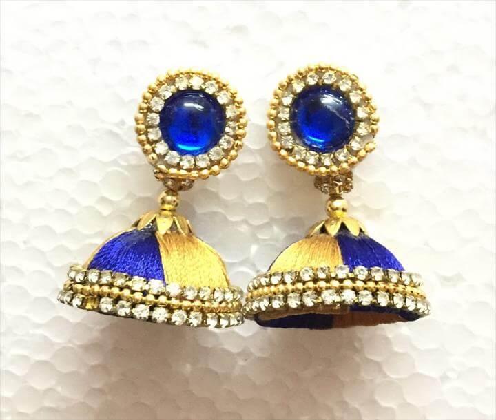 Earring Stud For Silk Thread Jhumka Tutorial