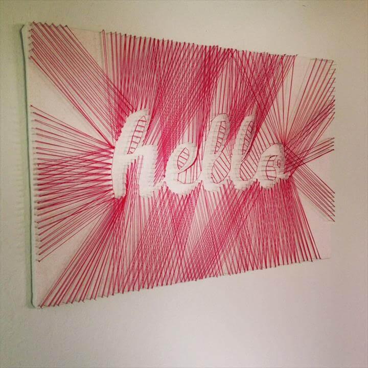 “Hello” DIY String Art – DIY Projects-Weekly DIY Ideas: RED DIY
