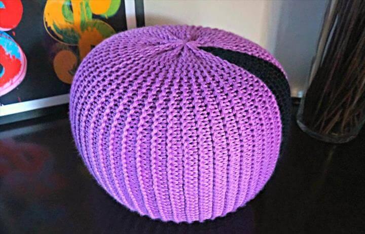 crochet round pillow