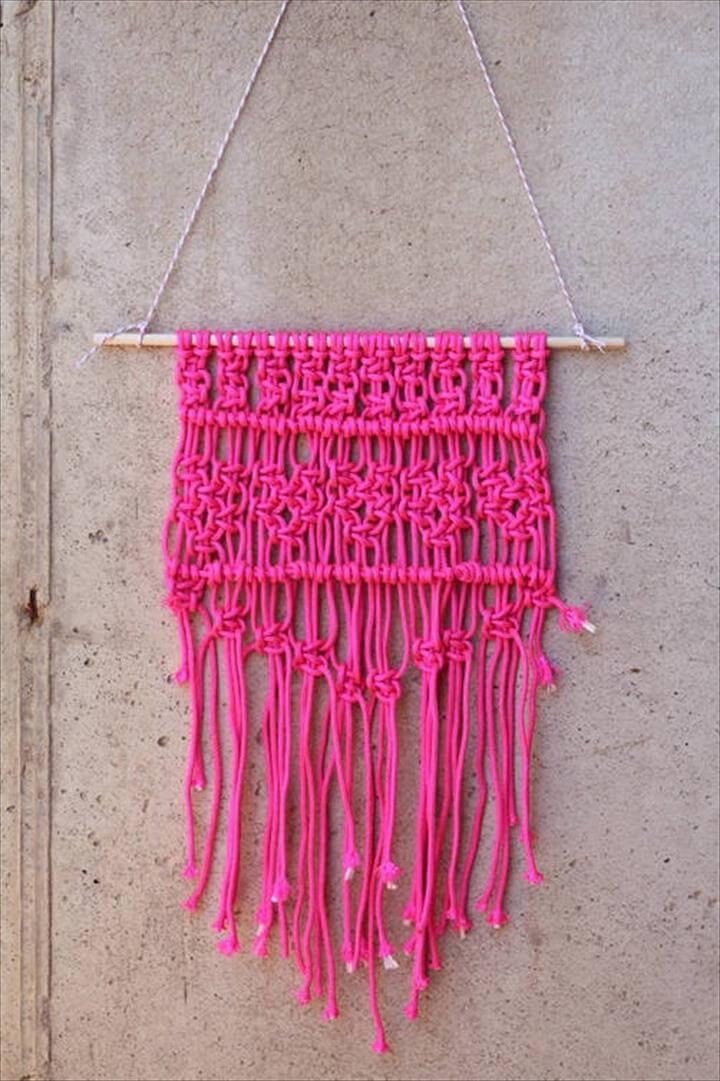 Macrame Hot Pink Wall Hanging