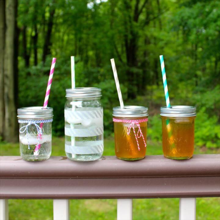 Mason Jar Travel Cups with Straw