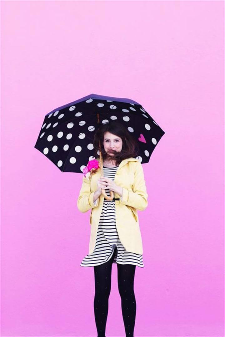 Paint poka dots on umbrella - great craft ideas