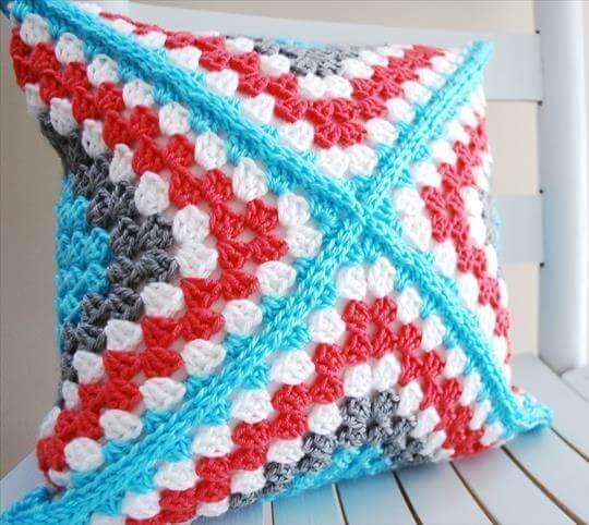 Granny Square Pillow - B.hooked Crochet Retro Square Pattern