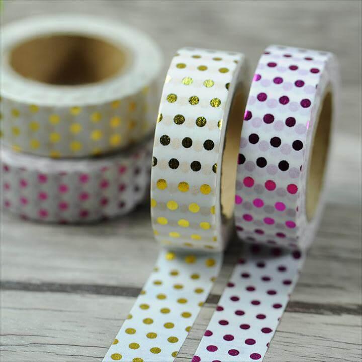 Small Dots Shiny Gold Blocking Washi Paper Masking Tape Party Decorative Stickers Diary Deco Scrapbooking Sticker