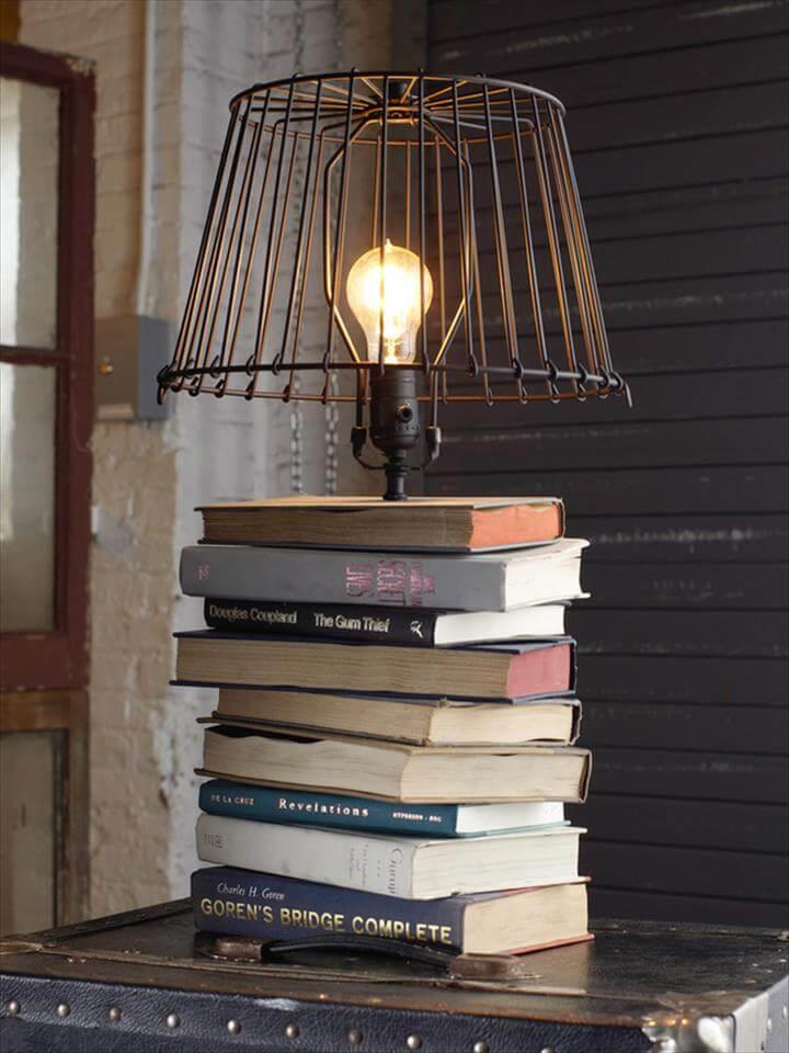 Stacked-Books Table Lamp