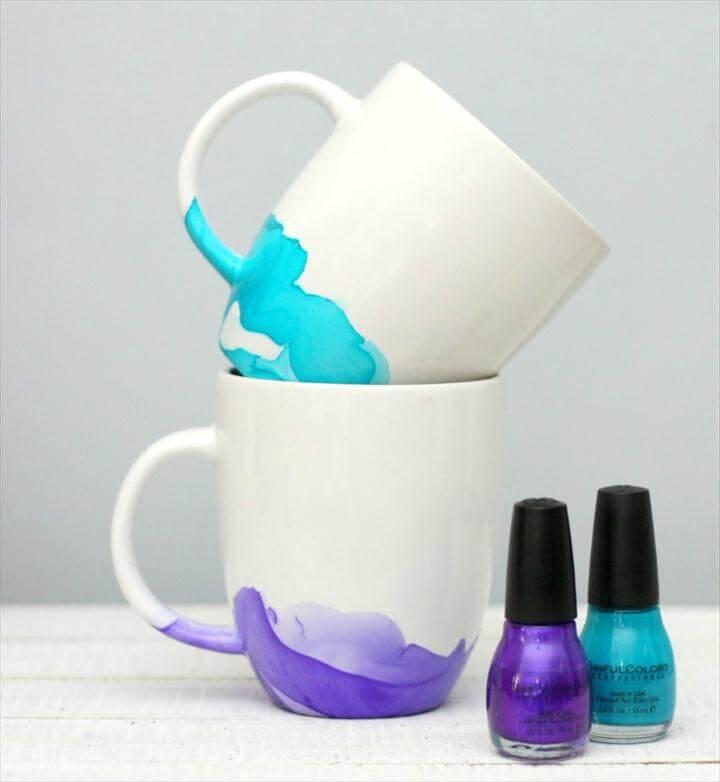 DIY Watercolor Coffee Mugs