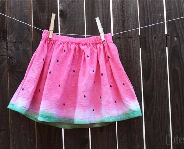 Dip Dye Watermelon Skirt