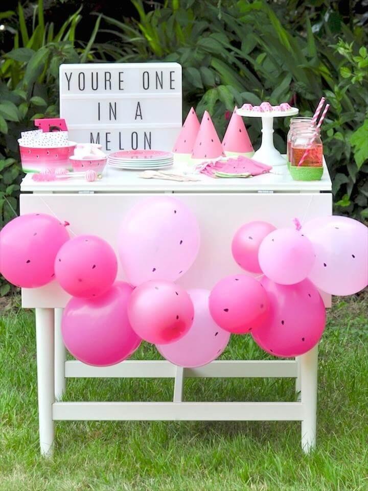 Watermelon themed DIY birthday party dessert