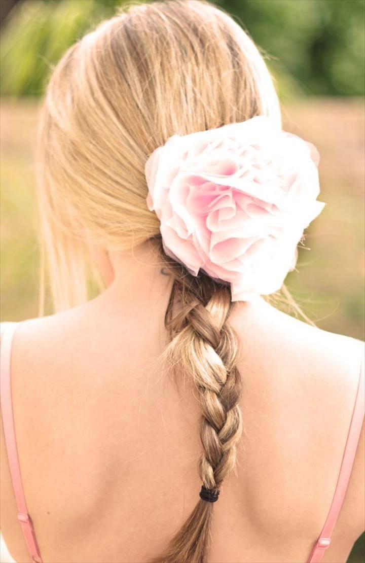 diy wedding hair flower blush pink romantic .