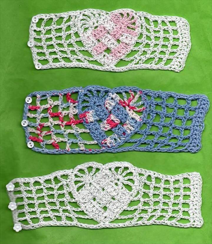 Crochet Heart Bracelet