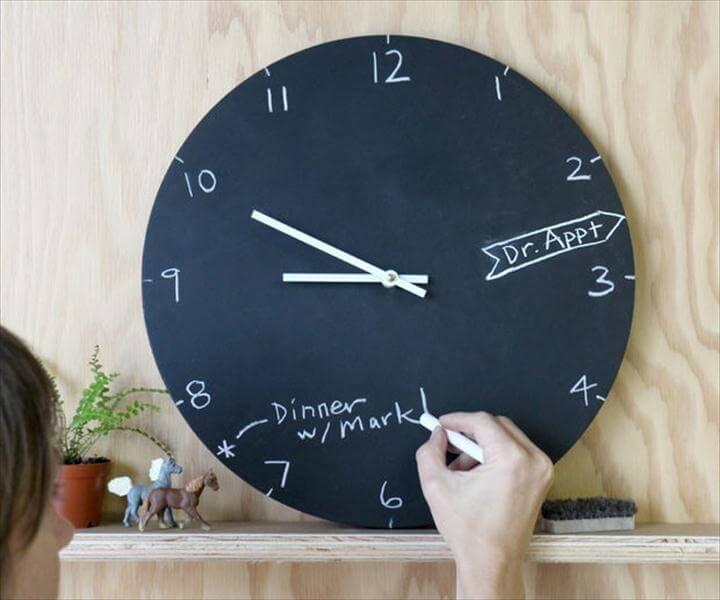 Chalkboard Clock, diy home decor