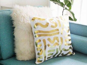 Gold foil pillow pattern
