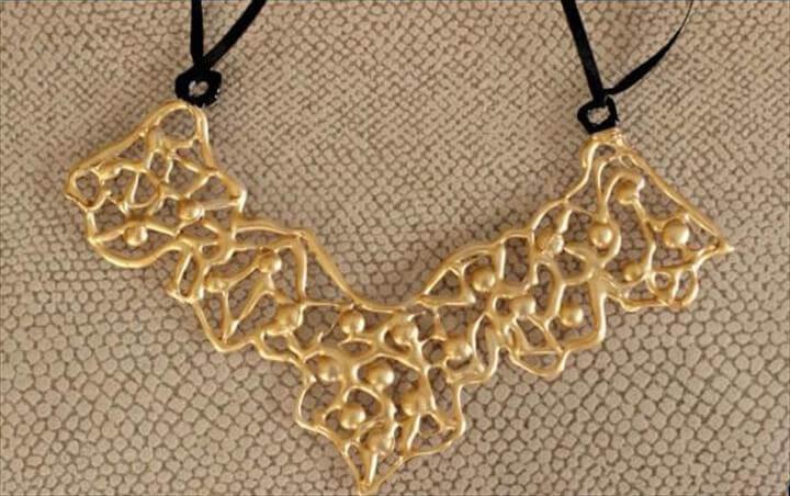 Gold Hot Glue Necklace