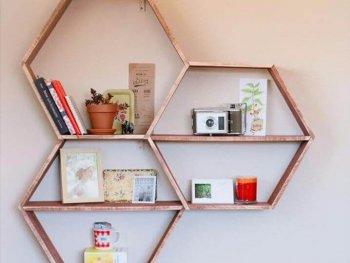 DIY Shelves and Do It Yourself Shelving Ideas - DIY Honeycomb Shelves