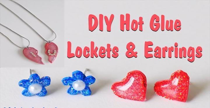 DIY Hot Glue Lockets and Earrings - Hot Glue Gun Crafts