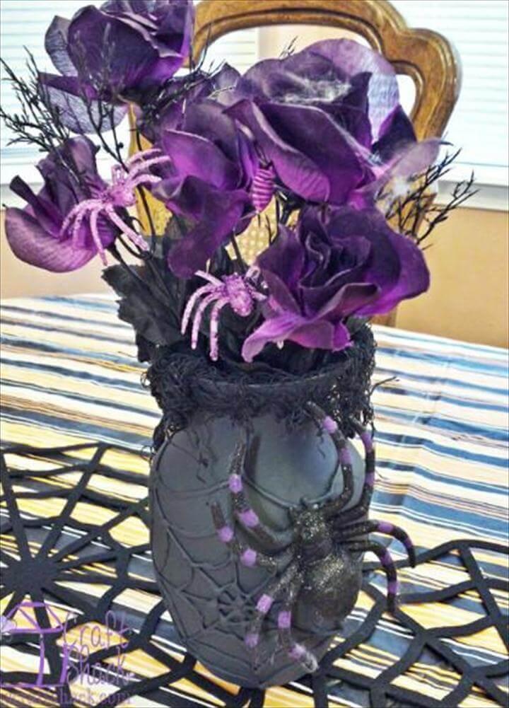 Hot Glue Spider Web Vase