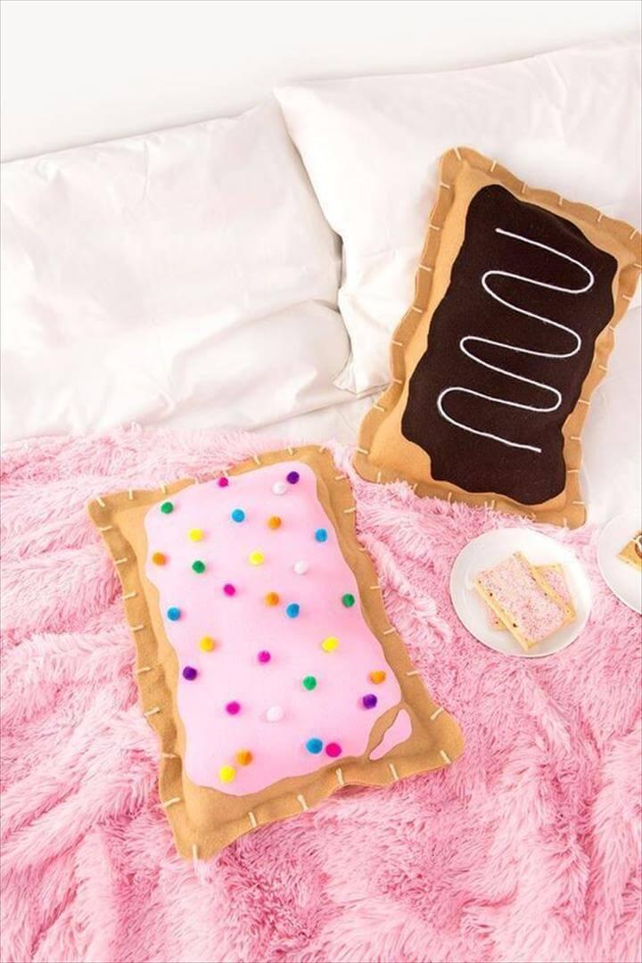 DIY Pop Tart Pillows, DIY Room Decor, No-Sew Pop Tart Pillow