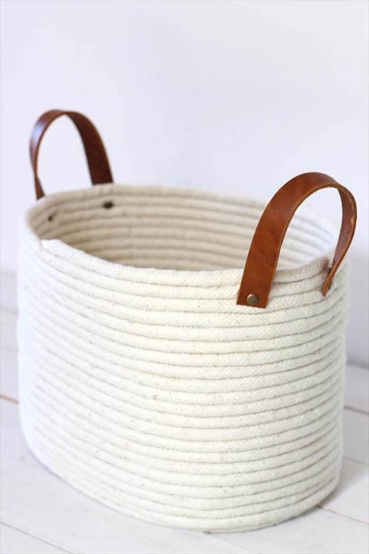 No-Sew Rope Coil Basket, Fun Crafts To Do With A Hot Glue Gun