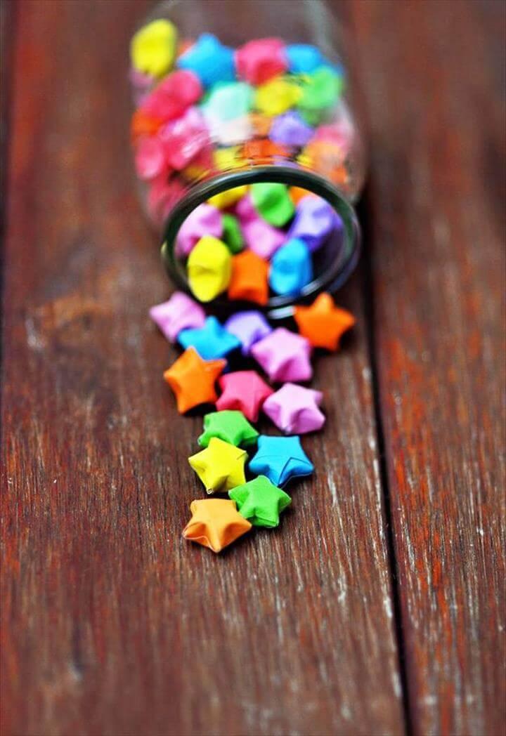 colorful origami stars