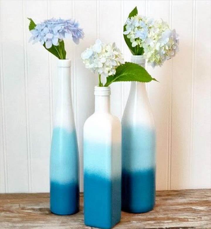 DIY Spray Paint Wine Bottles